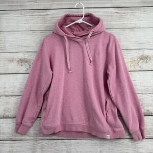Fat Face Waffle Knit Lined Hoodie Sweatshirt Womens M Pink Stretch